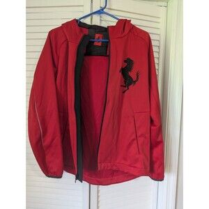 Scuderia Ferrari Red Hooded Softshell Jacket with Black Prancing Horse Logo